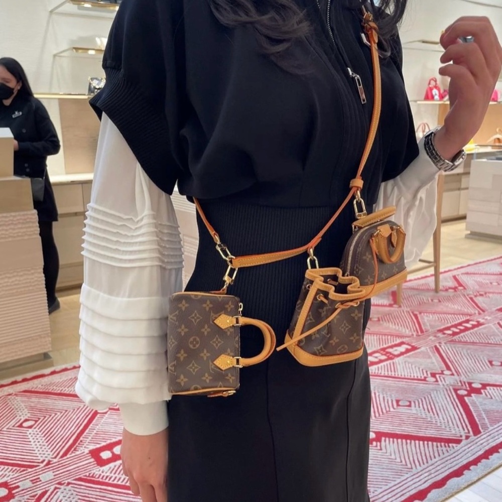 Louis Vuitton Brown and Tan Crossbody Trio